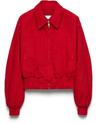 Prada - Chaqueta Bomber Cropped De Algodon - Lyst