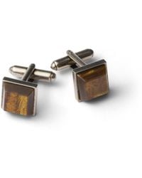 Prada - Metal And Semi-Precious Stone Cufflinks, Tiger Eye - Lyst