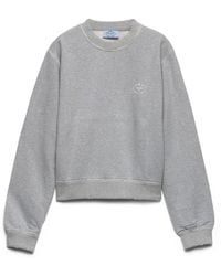 Prada - Cotton Crew-Neck Sweatshirt - Lyst