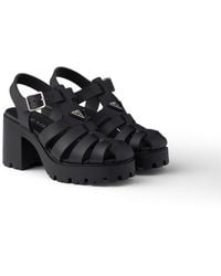 Prada - Rubber Platform Sandals, Size 36 - Lyst