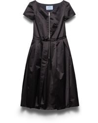 Prada - Duchesse Silk Dress - Lyst