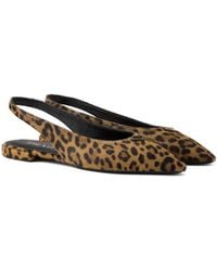 Prada - Printed Leather Ballerinas, Honey - Lyst