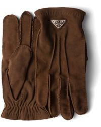 Prada - Suede Gloves, Size 8 - Lyst