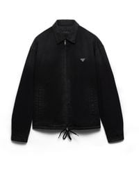 Prada - Padded Denim Blouson Jacket - Lyst