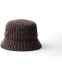 Prada - Mélange Knit Bucket Hat - Lyst