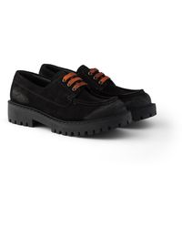 Prada - Waxed Suede Lace-Up Shoes - Lyst