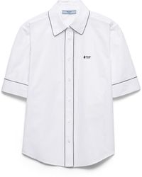 Prada - Short-Sleeved Poplin Shirt - Lyst