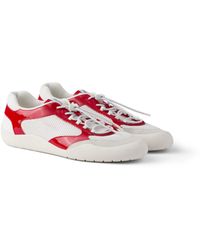 Prada - Speedrock Patent Leather And Mesh Fabric Sneakers - Lyst