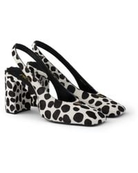 Prada - Printed Calf Hair Leather Slingback Pumps, Size 35 - Lyst