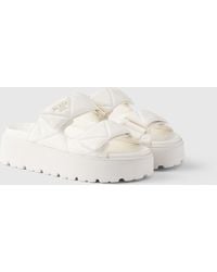 Prada - Pantoletten Aus Gepolstertem Nappa-Leder - Lyst