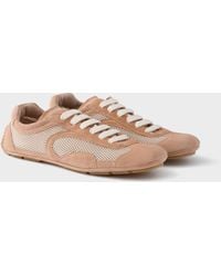 Prada - Montecarlo Re-Edition 2005 Suede And Mesh Sneakers - Lyst