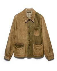 Prada - Suede Blouson Jacket - Lyst