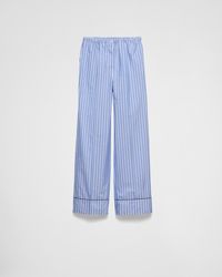Prada - Hose Aus Gestreiftem Chambray - Lyst