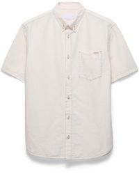 Prada - Short-Sleeved Chambray Shirt, Ecru - Lyst