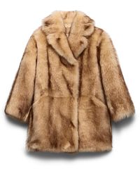 Prada - Shearling Caban Jacket - Lyst