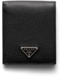 Prada - Lederbrieftasche Mit Münzfach, Herren - Lyst