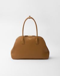 Prada - Medium Leather Tote Bag With Zipper Closure - Lyst