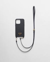 Prada - Saffiano Leather Cover For Iphone 15 Pro Max - Lyst