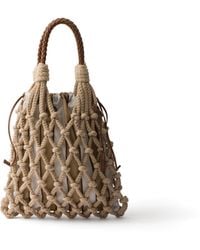 Prada - Noué Medium Cotton Macramé Bag - Lyst