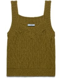 Prada - Wool And Alpaca Top, Fern - Lyst