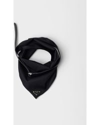 Prada - Re-Nylon And Leather Scarf - Lyst
