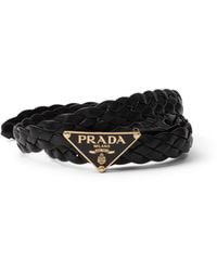 Prada - Braided Leather Belt - Lyst