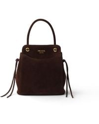 Prada - Carry Mini Suede Handbag - Lyst