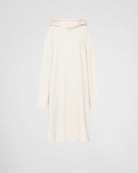Prada - Stretch Cotton Fleece Hoodie Dress - Lyst