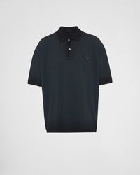 Prada - Oversized Garment-dyed Cotton Polo Shirt - Lyst