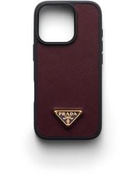 Prada - Saffiano Leather Case For Iphone 16 Pro - Lyst