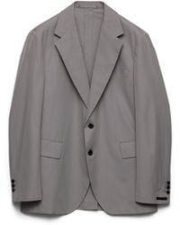 Prada - Single-Breasted Cotton Jacket - Lyst