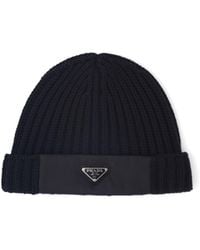 Prada - Re-Nylon Gabardine And Wool Cap - Lyst