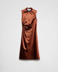Prada - Robe En Satin Duchesse Vieilli - Lyst