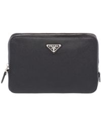 Prada - Saffiano Leather Clutch - Lyst