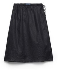 Prada - Cotton Organdy Midi-Skirt - Lyst
