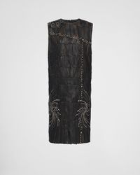Prada - Nappa Leather Patchwork Dress - Lyst