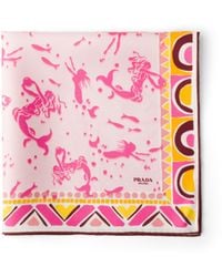 Prada - Printed Silk Twill Scarf 55 - Lyst