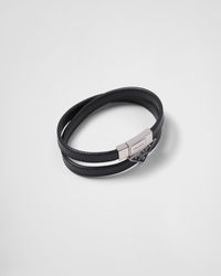 Prada - Saffiano Leather Bracelet - Lyst