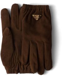 Prada - Suede Gloves, Size 7 - Lyst