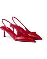 Prada - Patent Leather Slingback Pumps - Lyst