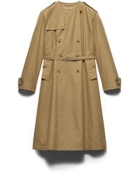 Prada - Cotton Blend Coat - Lyst