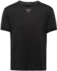 Prada - Triangle Plaque T-Shirt - Lyst