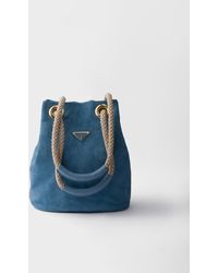 Prada - Small Mariner Suede Bucket Bag - Lyst