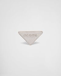 Prada - Orecchino Destro Crystal Logo Jewels - Lyst