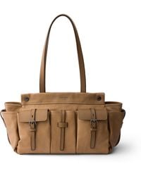 Prada - Route Große Tote Bag Aus Leder, Damen - Lyst