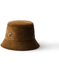 Prada - Cotton Corduroy Bucket Hat - Lyst