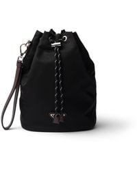 Prada - Speedrock Re-Nylon And Leather Pouch - Lyst