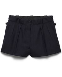 Prada - Chevron Wool Shorts - Lyst