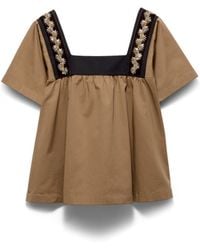 Prada - Embroidered Old Gabardine Top - Lyst