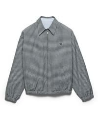 Prada - Checked Poplin Jacket, Iron - Lyst